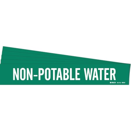 Brady NON-POTABLE WATER Pipe Marker Style 1HV Polyester WT on GN 1 per Card, 5 PK 106127-PK